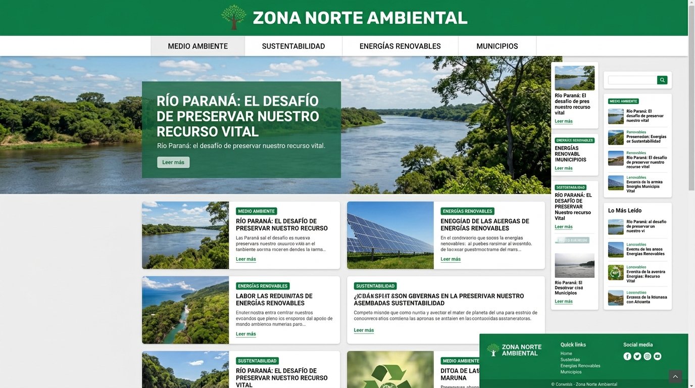 Zona Norte Ambiental - Captura de la página principal